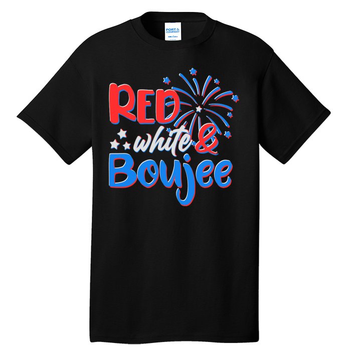 Red White And Boujee 4th of July Fireworks Tall T-Shirt