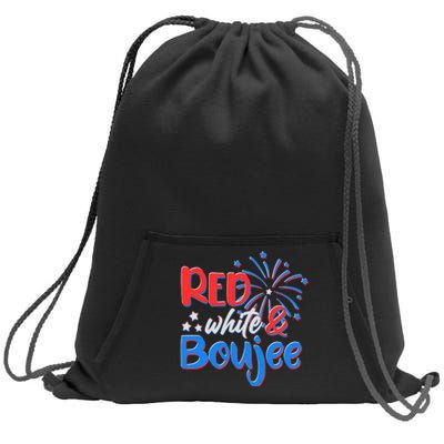 Red White And Boujee 4th of July Fireworks Sweatshirt Cinch Pack Bag