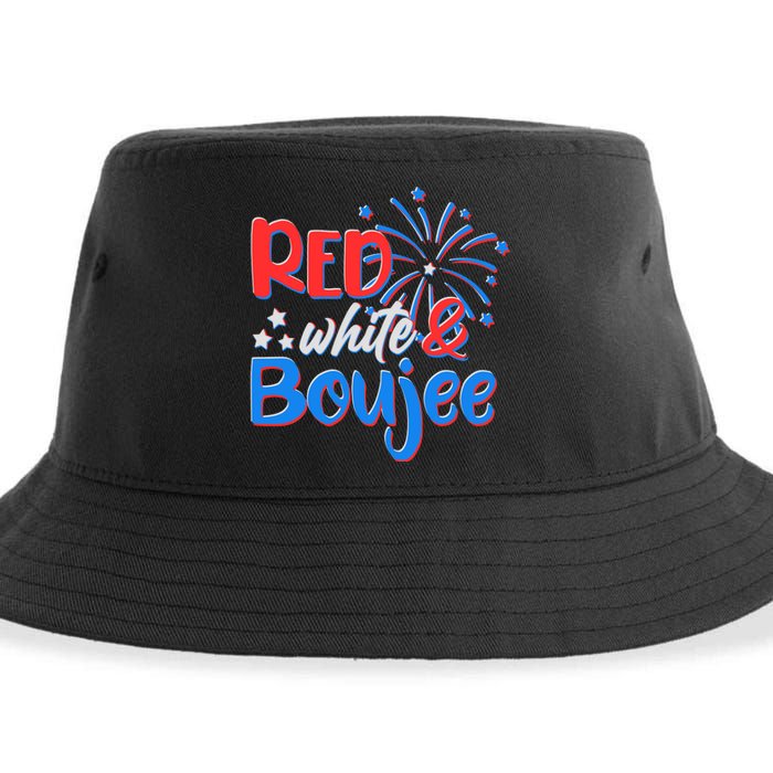 Red White And Boujee 4th of July Fireworks Sustainable Bucket Hat