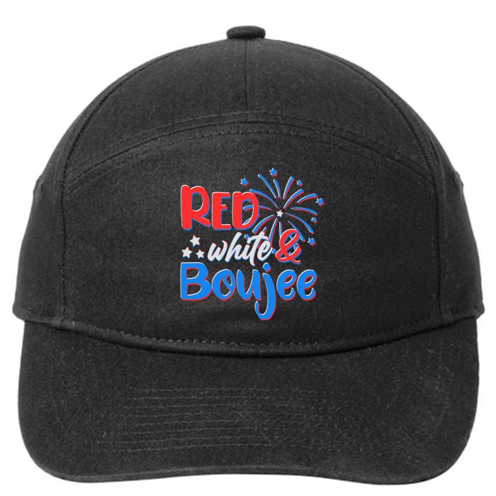 Red White And Boujee 4th of July Fireworks 7-Panel Snapback Hat