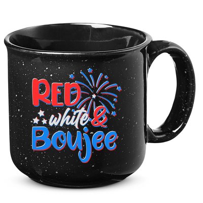 Red White And Boujee 4th of July Fireworks 15oz Campfire Ceramic Mug