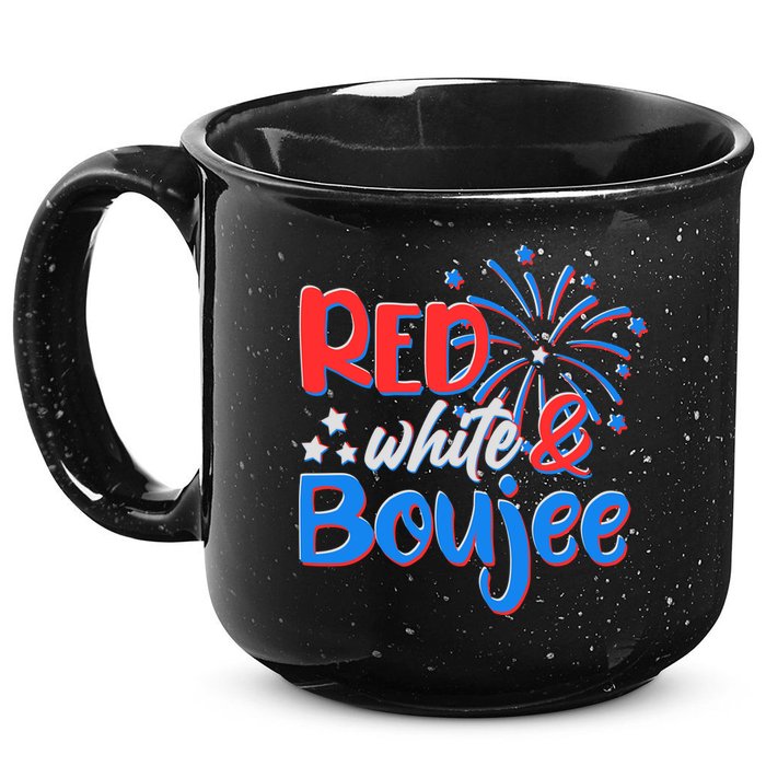 Red White And Boujee 4th of July Fireworks 15oz Campfire Ceramic Mug