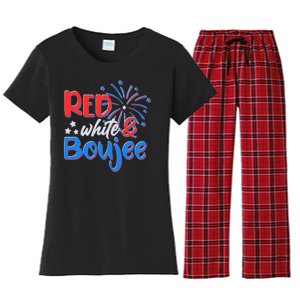 Red White And Boujee 4th of July Fireworks Women's Flannel Pajama Set