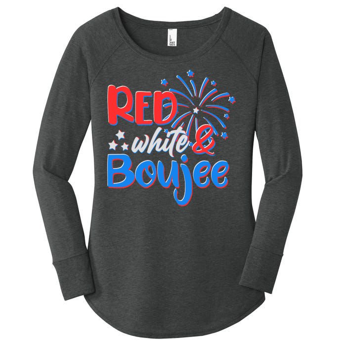 Red White And Boujee 4th of July Fireworks Women's Perfect Tri Tunic Long Sleeve Shirt