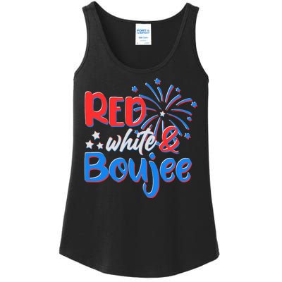 Red White And Boujee 4th of July Fireworks Ladies Essential Tank