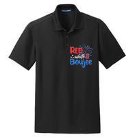 Red White And Boujee 4th of July Fireworks Dry Zone Grid Polo