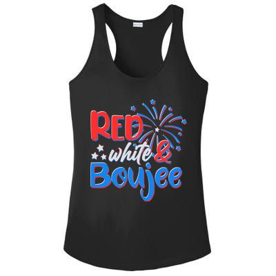 Red White And Boujee 4th of July Fireworks Ladies PosiCharge Competitor Racerback Tank