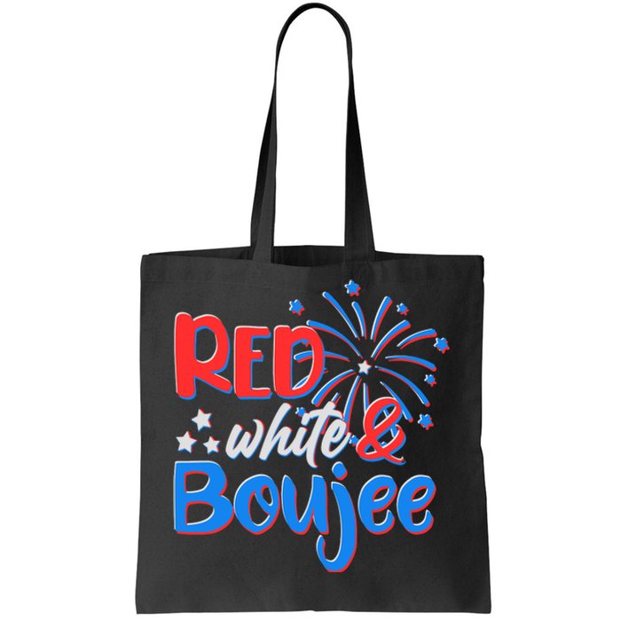 Red White And Boujee 4th of July Fireworks Tote Bag