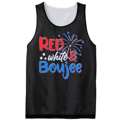 Red White And Boujee 4th of July Fireworks Mesh Reversible Basketball Jersey Tank