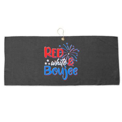 Red White And Boujee 4th of July Fireworks Large Microfiber Waffle Golf Towel