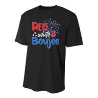 Red White And Boujee 4th of July Fireworks Youth Performance Sprint T-Shirt