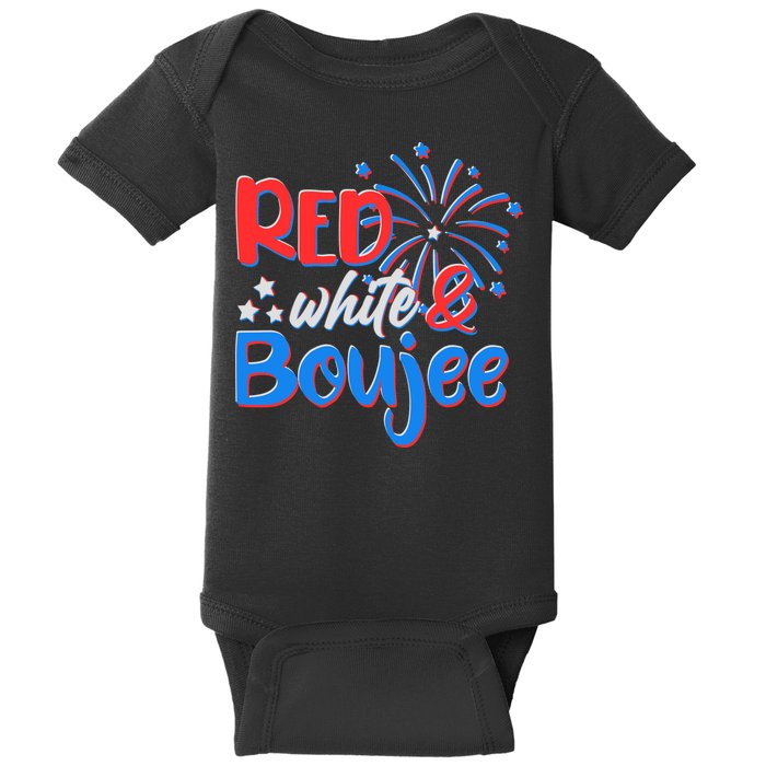 Red White And Boujee 4th of July Fireworks Baby Bodysuit