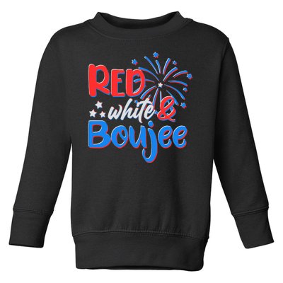 Red White And Boujee 4th of July Fireworks Toddler Sweatshirt