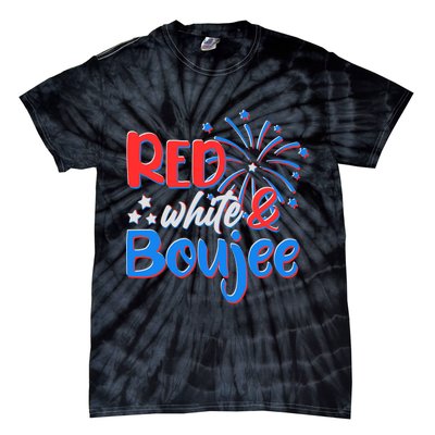 Red White And Boujee 4th of July Fireworks Tie-Dye T-Shirt