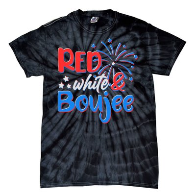 Red White And Boujee 4th of July Fireworks Tie-Dye T-Shirt