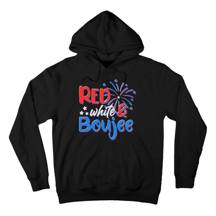 Red White And Boujee 4th of July Fireworks Tall Hoodie