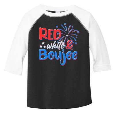 Red White And Boujee 4th of July Fireworks Toddler Fine Jersey T-Shirt