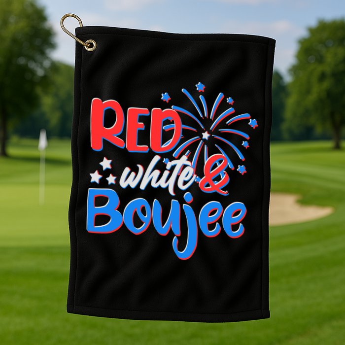 Red White And Boujee 4th of July Fireworks Golf Towel