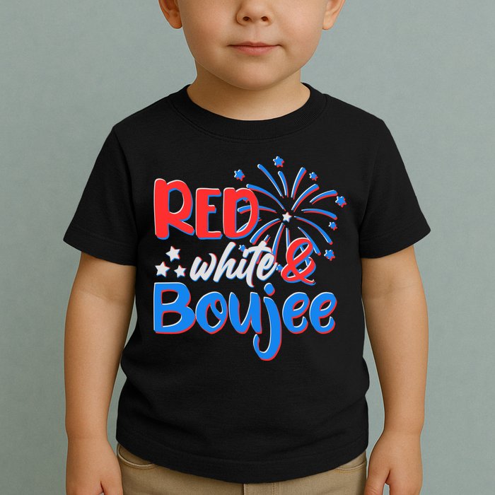 Red White And Boujee 4th of July Fireworks Toddler T-Shirt
