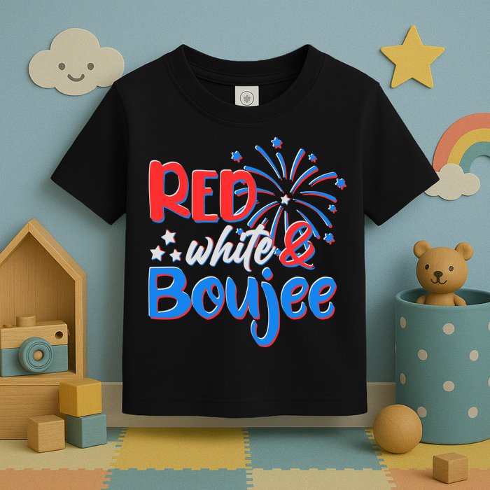 Red White And Boujee 4th of July Fireworks Toddler T-Shirt