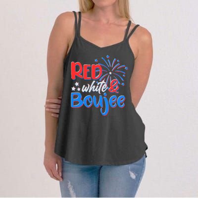 Red White And Boujee 4th of July Fireworks Women's Strappy Tank