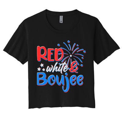 Red White And Boujee 4th of July Fireworks Crop Top