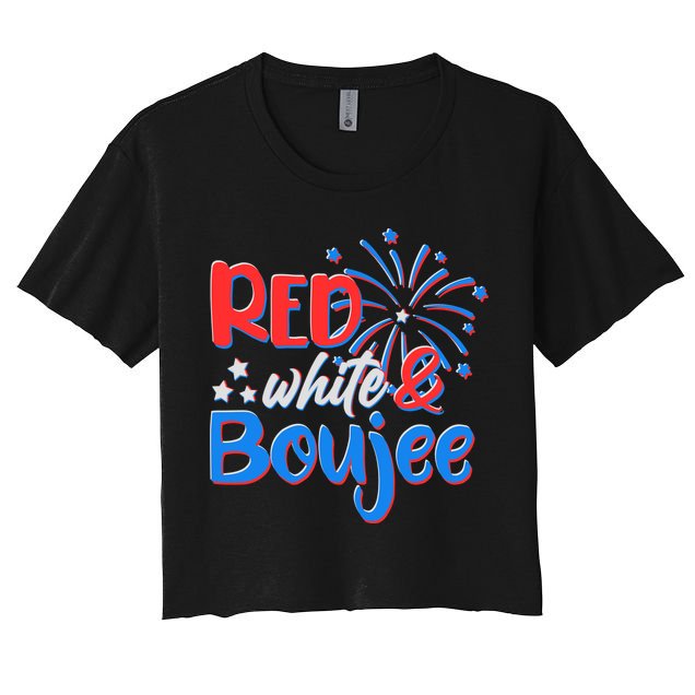 Red White And Boujee 4th of July Fireworks Crop Top