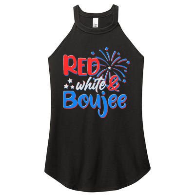 Red White And Boujee 4th of July Fireworks Women's Perfect Tri Rocker Tank