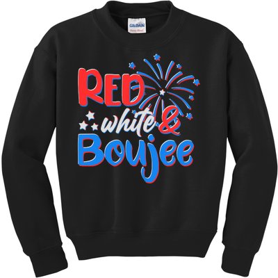 Red White And Boujee 4th of July Fireworks Kids Sweatshirt