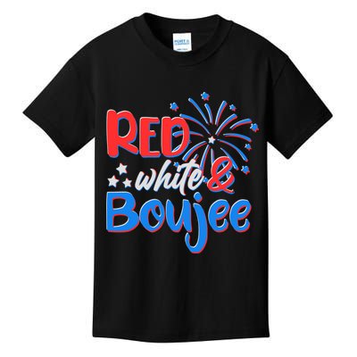 Red White And Boujee 4th of July Fireworks Kids T-Shirt