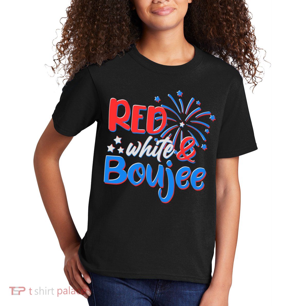 Red White And Boujee 4th of July Fireworks Kids T-Shirt