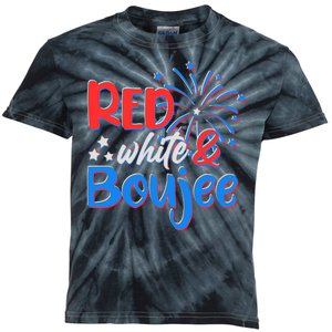 Red White And Boujee 4th of July Fireworks Kids Tie-Dye T-Shirt