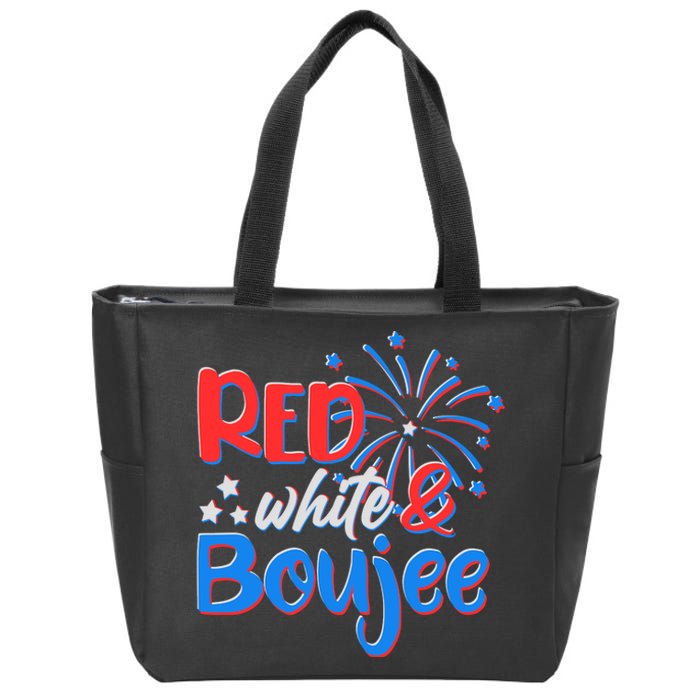 Red White And Boujee 4th of July Fireworks Zip Tote Bag