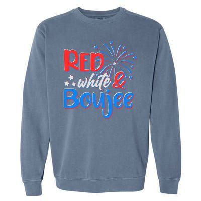 Red White And Boujee 4th of July Fireworks Garment-Dyed Sweatshirt