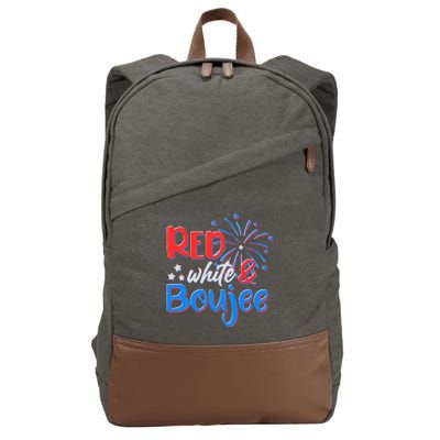 Red White And Boujee 4th of July Fireworks Cotton Canvas Backpack