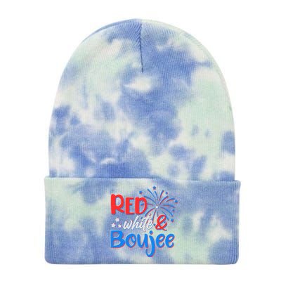 Red White And Boujee 4th of July Fireworks Tie Dye 12in Knit Beanie