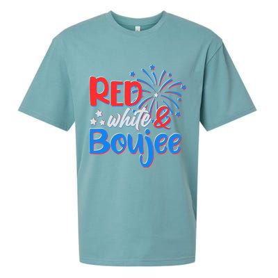 Red White And Boujee 4th of July Fireworks Sueded Cloud Jersey T-Shirt