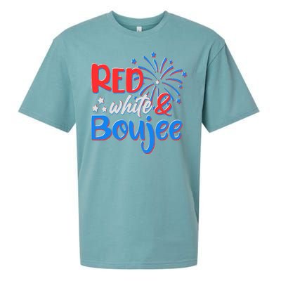 Red White And Boujee 4th of July Fireworks Sueded Cloud Jersey T-Shirt