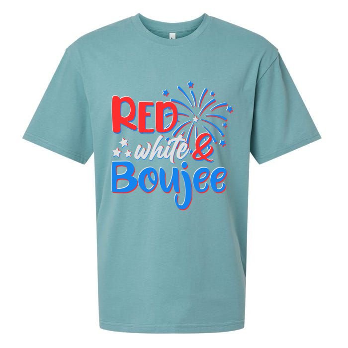 Red White And Boujee 4th of July Fireworks Sueded Cloud Jersey T-Shirt