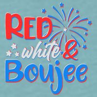 Red White And Boujee 4th of July Fireworks Sueded Cloud Jersey T-Shirt