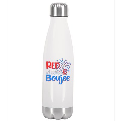 Red White And Boujee 4th of July Fireworks Stainless Steel Insulated Water Bottle