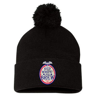 Red White And Brew Since 1776 Pom Pom 12in Knit Beanie