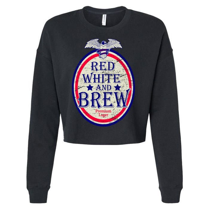 Red White And Brew Since 1776 Cropped Pullover Crew