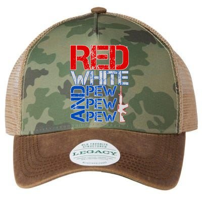 Red White And Pew Pew Pew USA Guns Legacy Tie Dye Trucker Hat