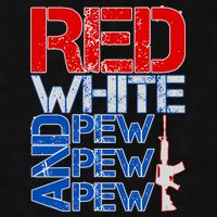 Red White And Pew Pew Pew USA Guns Ladies PosiCharge Tri-Blend Wicking Tank