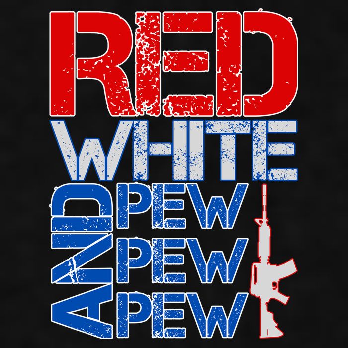 Red White And Pew Pew Pew USA Guns Ladies PosiCharge Tri-Blend Wicking Tank