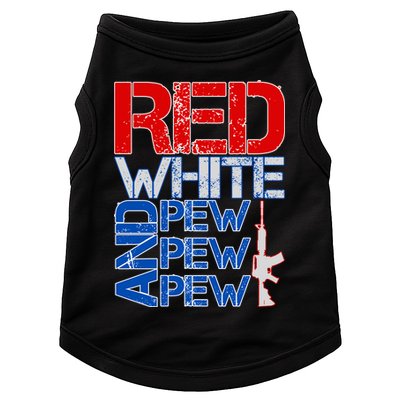 Red White And Pew Pew Pew USA Guns Doggie Tank