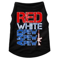 Red White And Pew Pew Pew USA Guns Doggie Tank