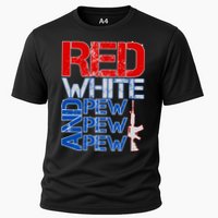 Red White And Pew Pew Pew USA Guns Performance Shirt