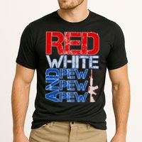 Red White And Pew Pew Pew USA Guns Performance Shirt